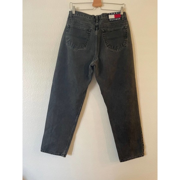 Vintage Tommy Hilfiger Size 14 Women's Relaxed Fit Jeans Big Flag Logo Black - Picture 3 of 10
